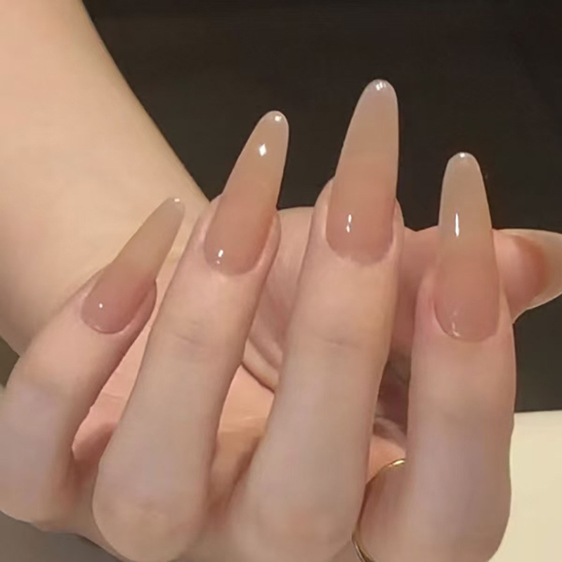 Sanding Stick Set - 24 stuks naaktkleurige eenvoudige kunstnagels met