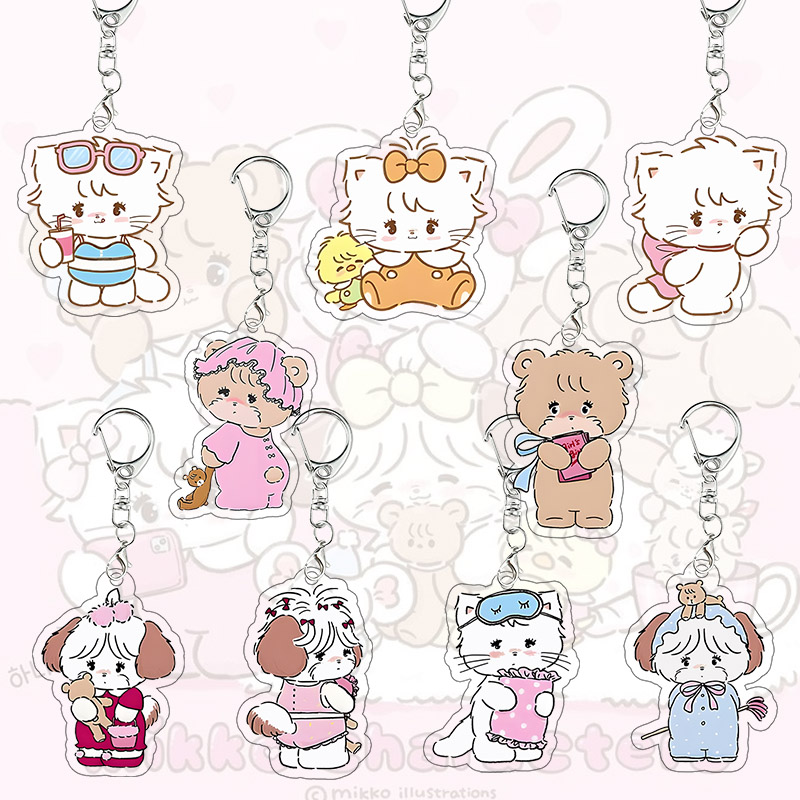 Model Kit Girl - Mikko Kawaii Acryl Sleutelhanger Mousse Latte